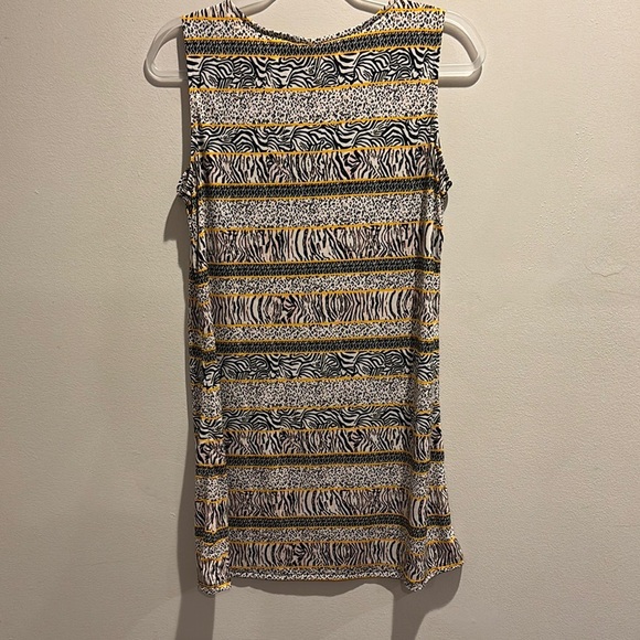 NY Collection Brown and Tan Sleeveless Scoop Neck Sundress - Picture 4 of 4